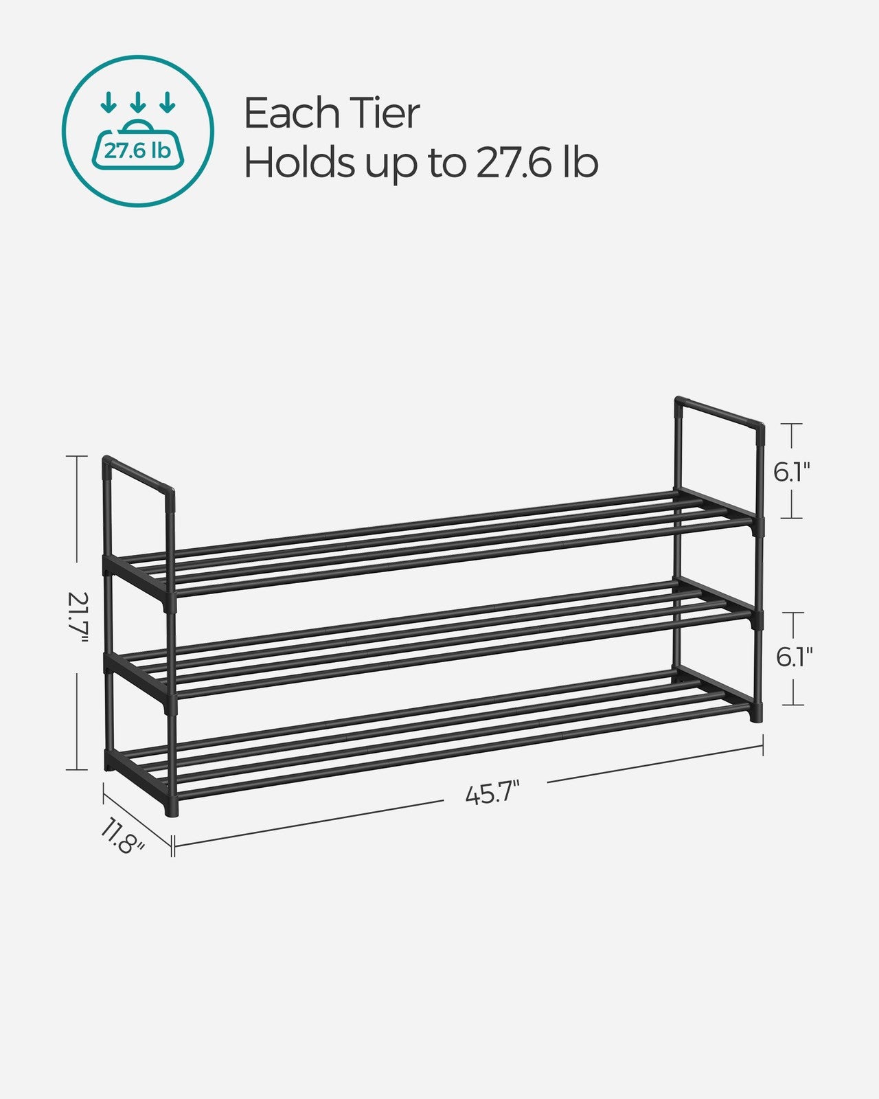 2 Tier Metal Shoe Rack for 12 Pairs of Shoes - image 21