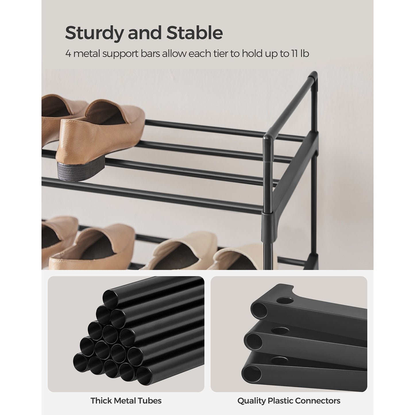 2 Tier Metal Shoe Rack for 12 Pairs of Shoes - image 26