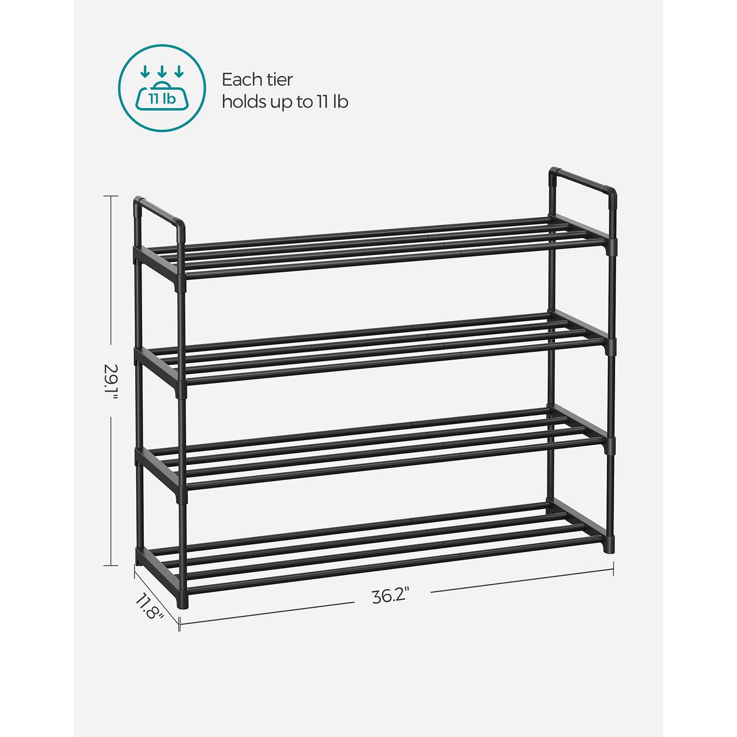 2 Tier Metal Shoe Rack for 12 Pairs of Shoes - image 28