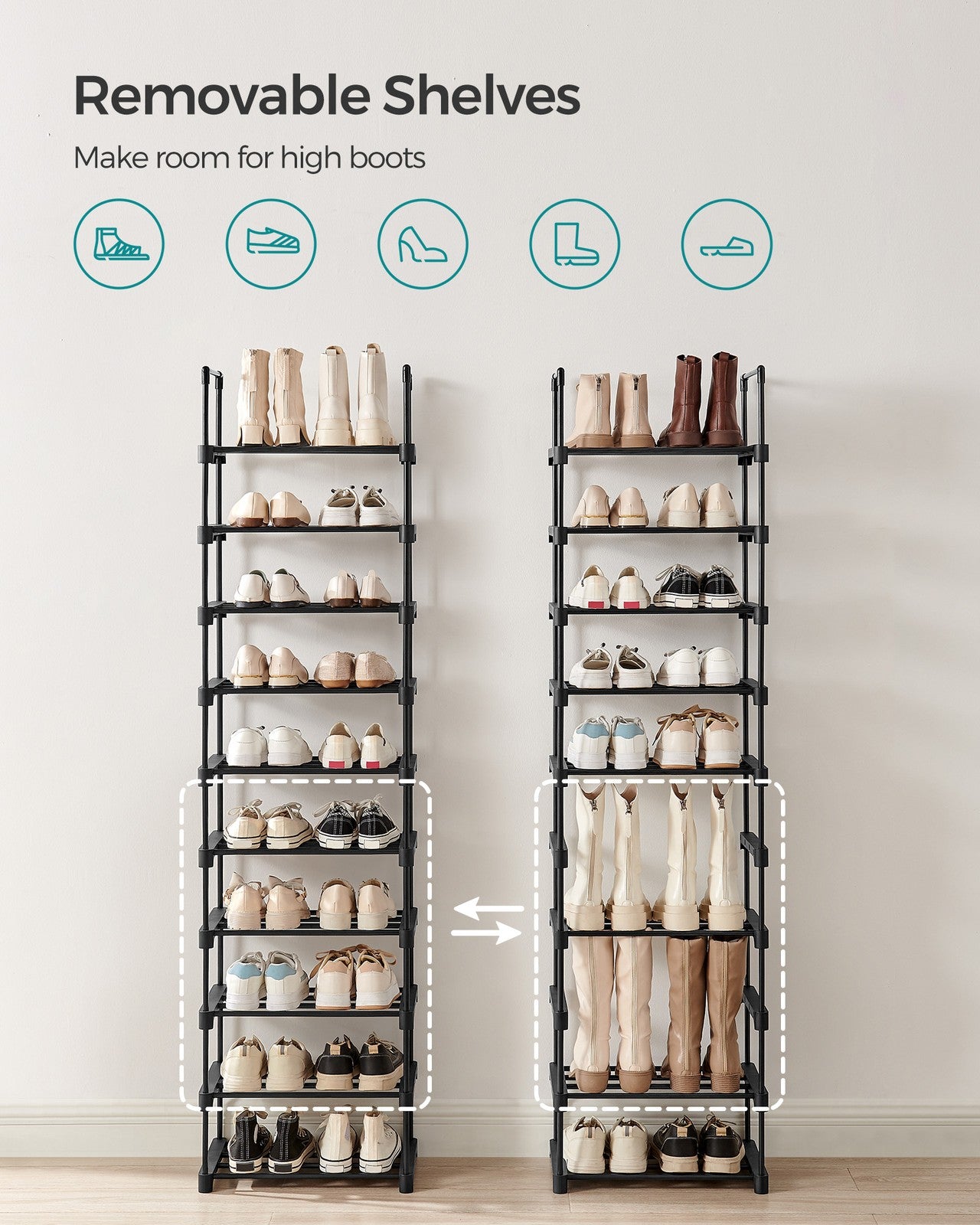 2 Tier Metal Shoe Rack for 12 Pairs of Shoes - image 37