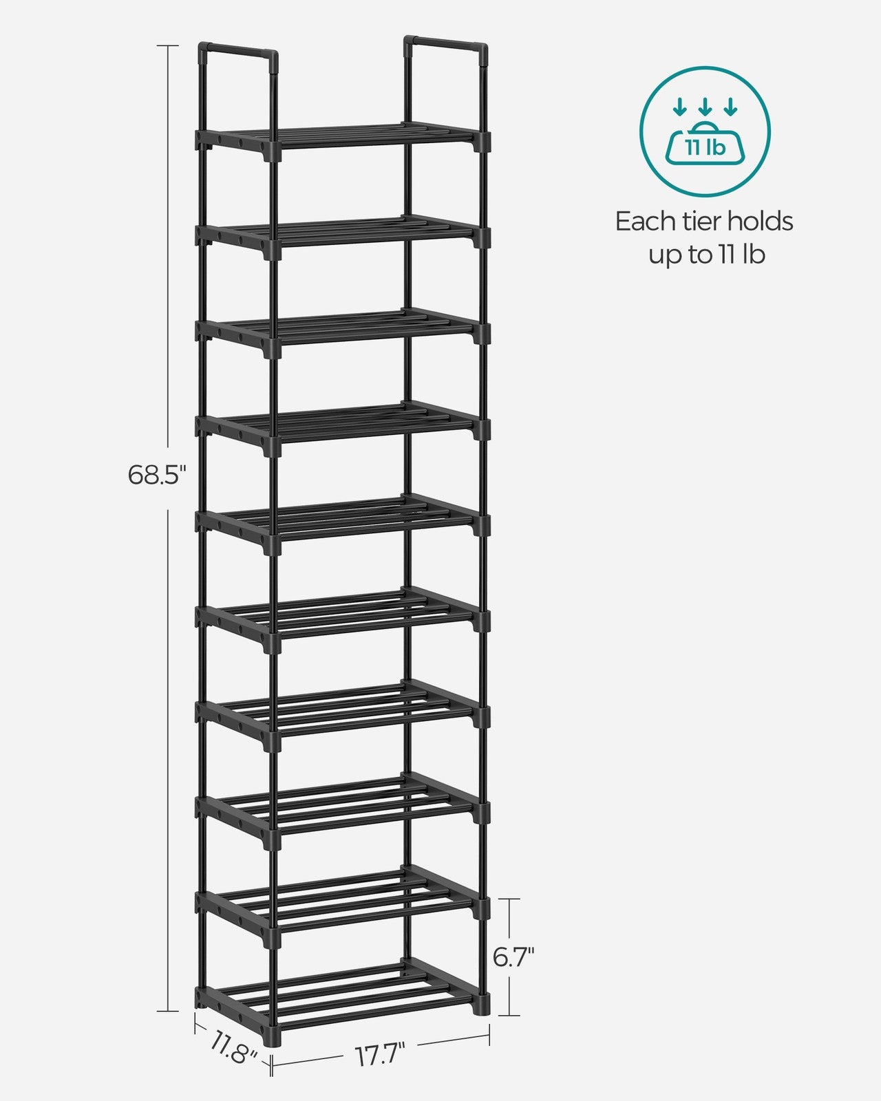 2 Tier Metal Shoe Rack for 12 Pairs of Shoes - image 41