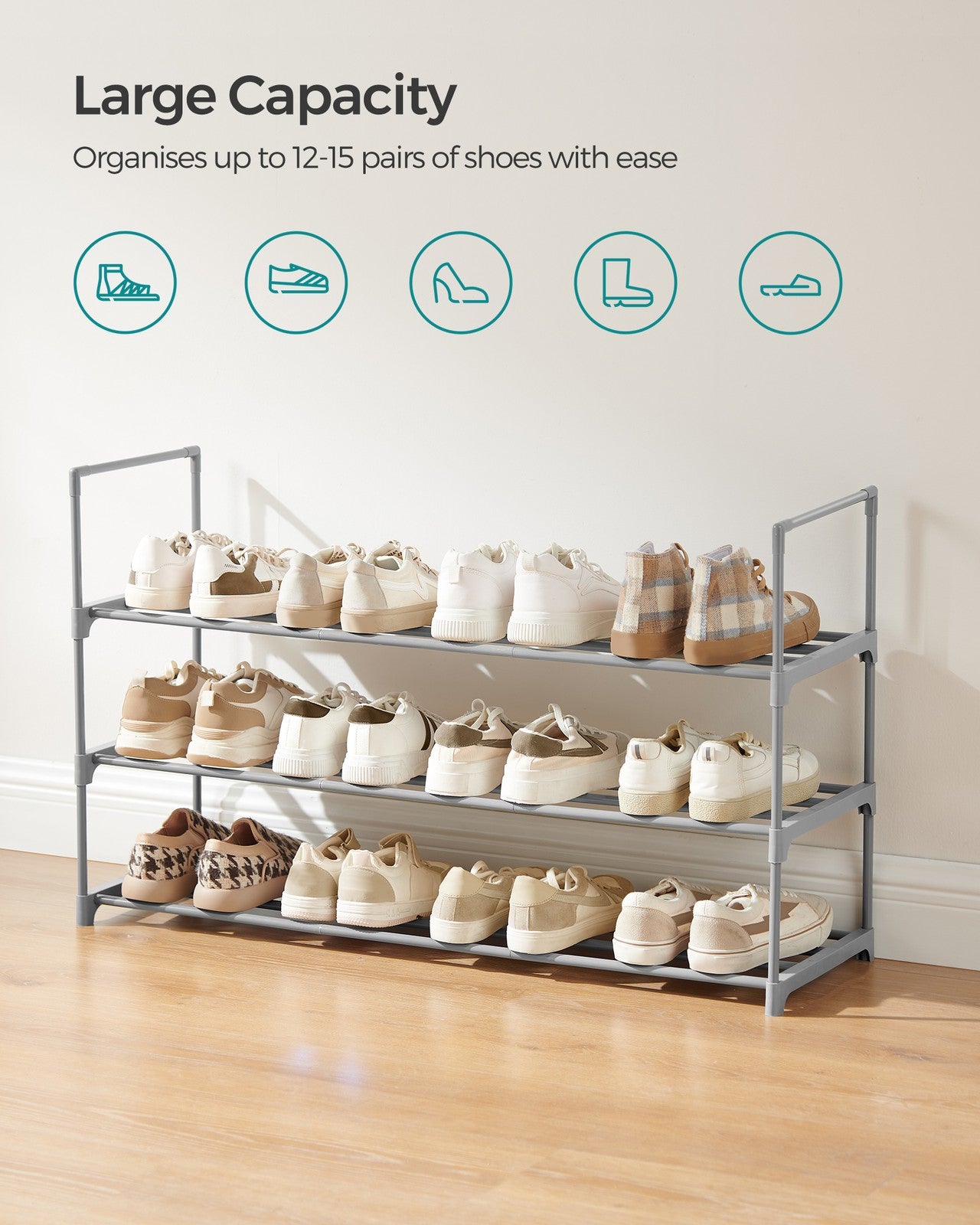 2 Tier Metal Shoe Rack for 12 Pairs of Shoes - image 10