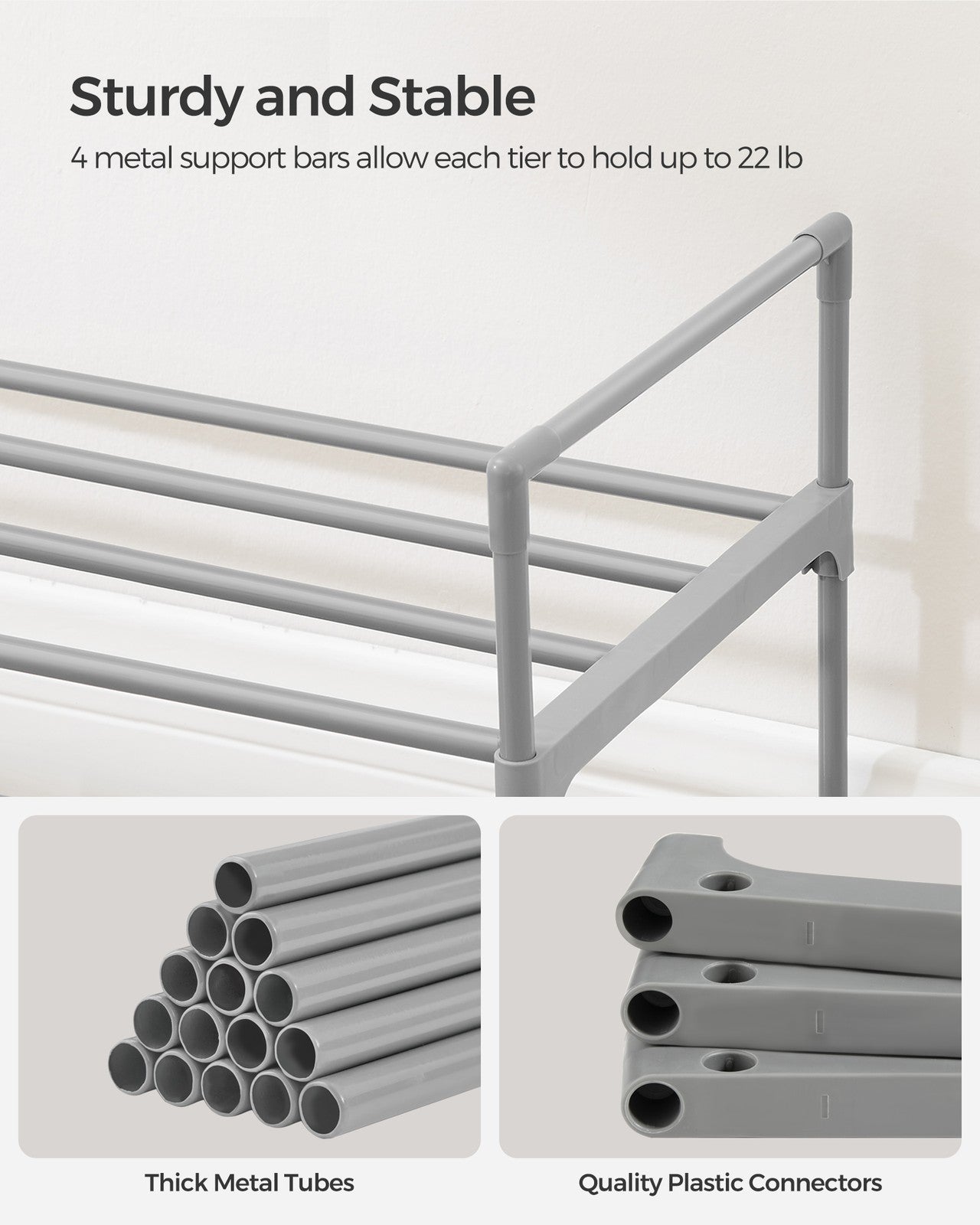 2 Tier Metal Shoe Rack for 12 Pairs of Shoes - image 11