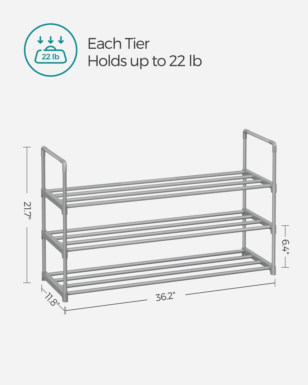 2 Tier Metal Shoe Rack for 12 Pairs of Shoes - image 13