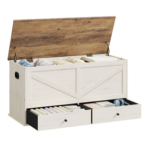 Farmhouse storage bench with fabric drawers for entryway or bedroom - image 22