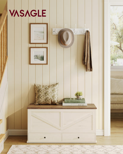 Farmhouse storage bench with fabric drawers for entryway or bedroom - image 2