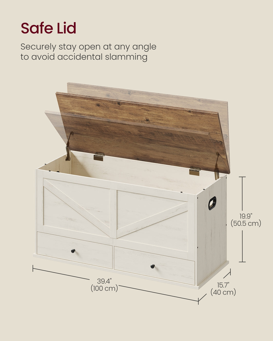 Farmhouse storage bench with fabric drawers for entryway or bedroom - image 5