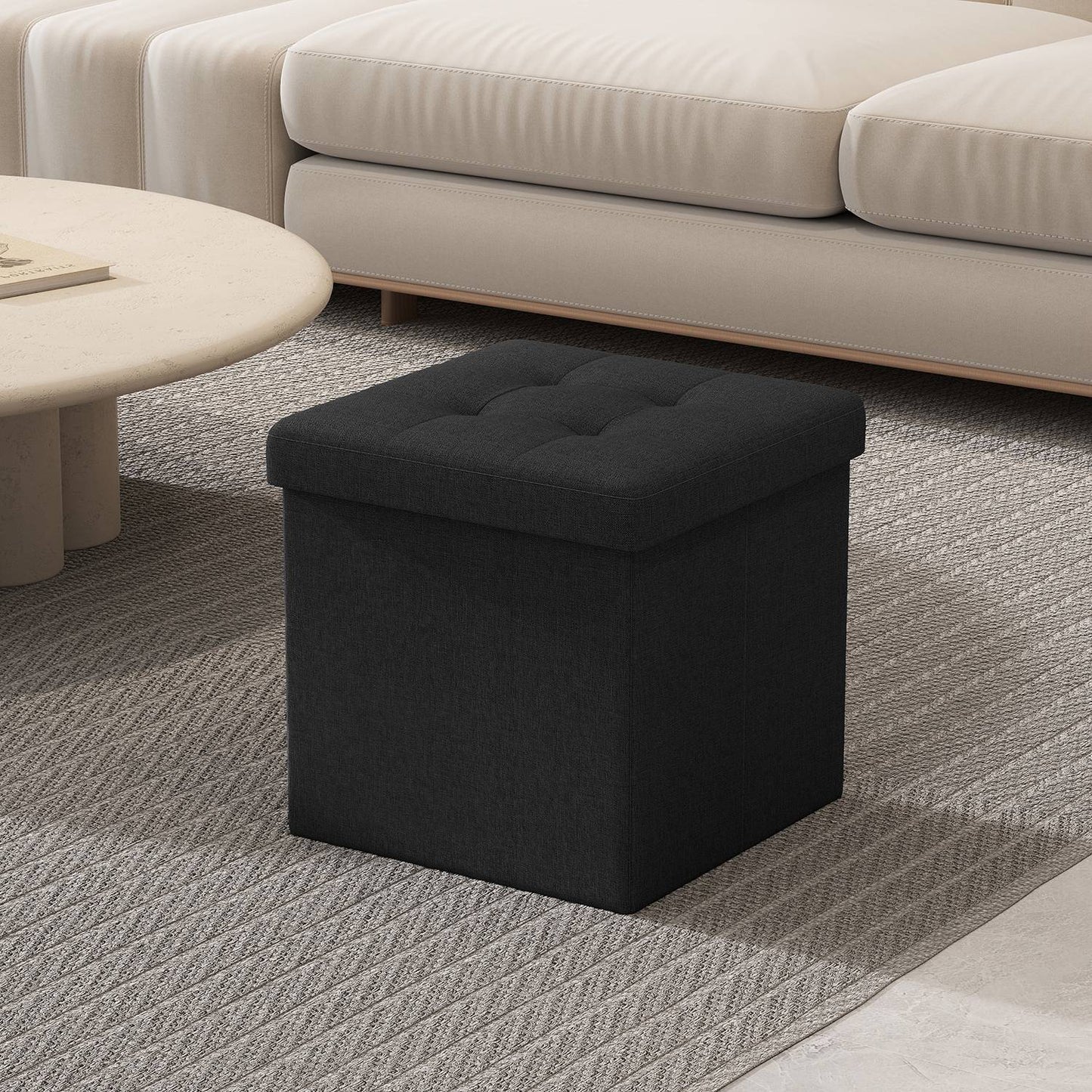 Folding storage stool bench footrest for living room and bedroom - image 1