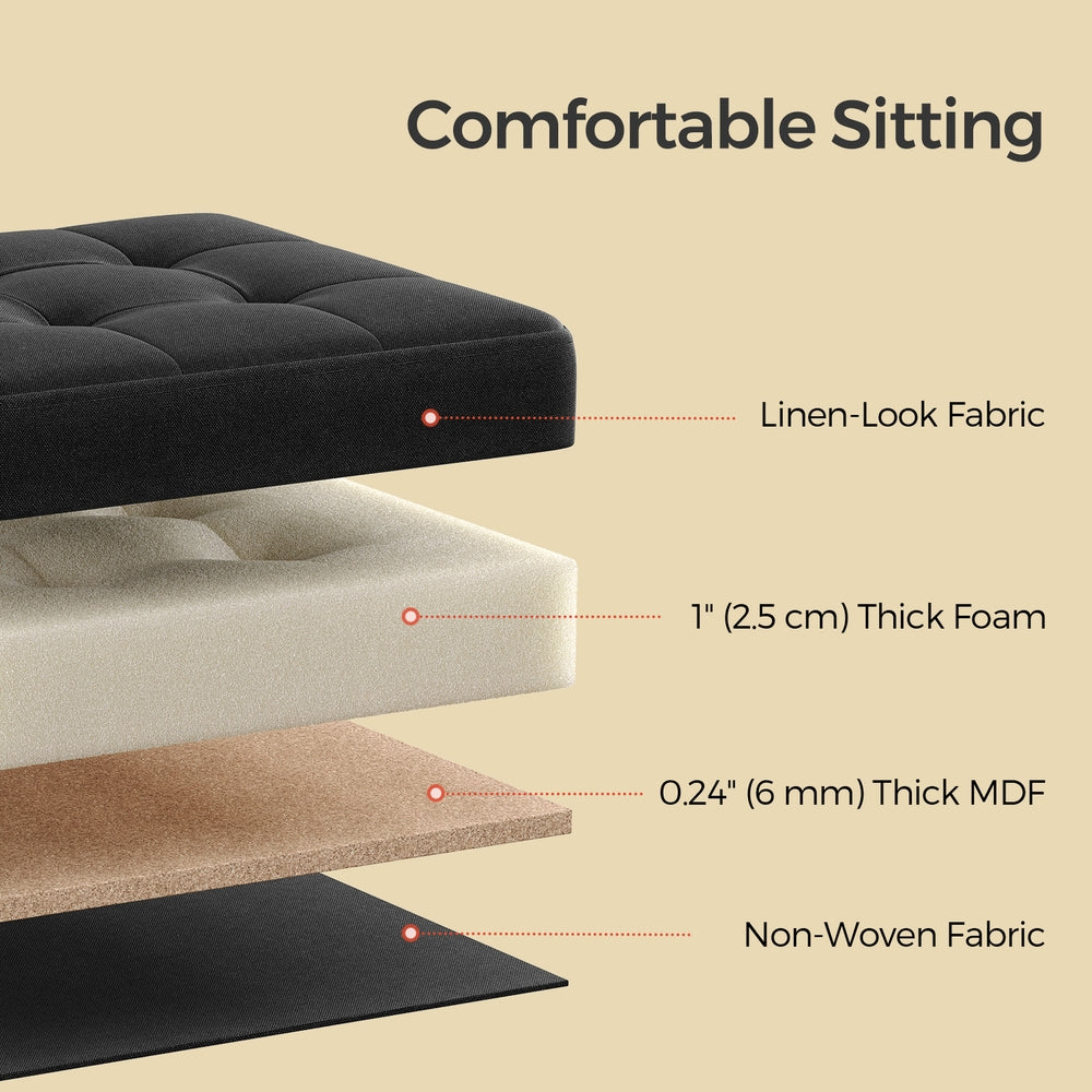 Folding storage stool bench footrest for living room and bedroom - image 4