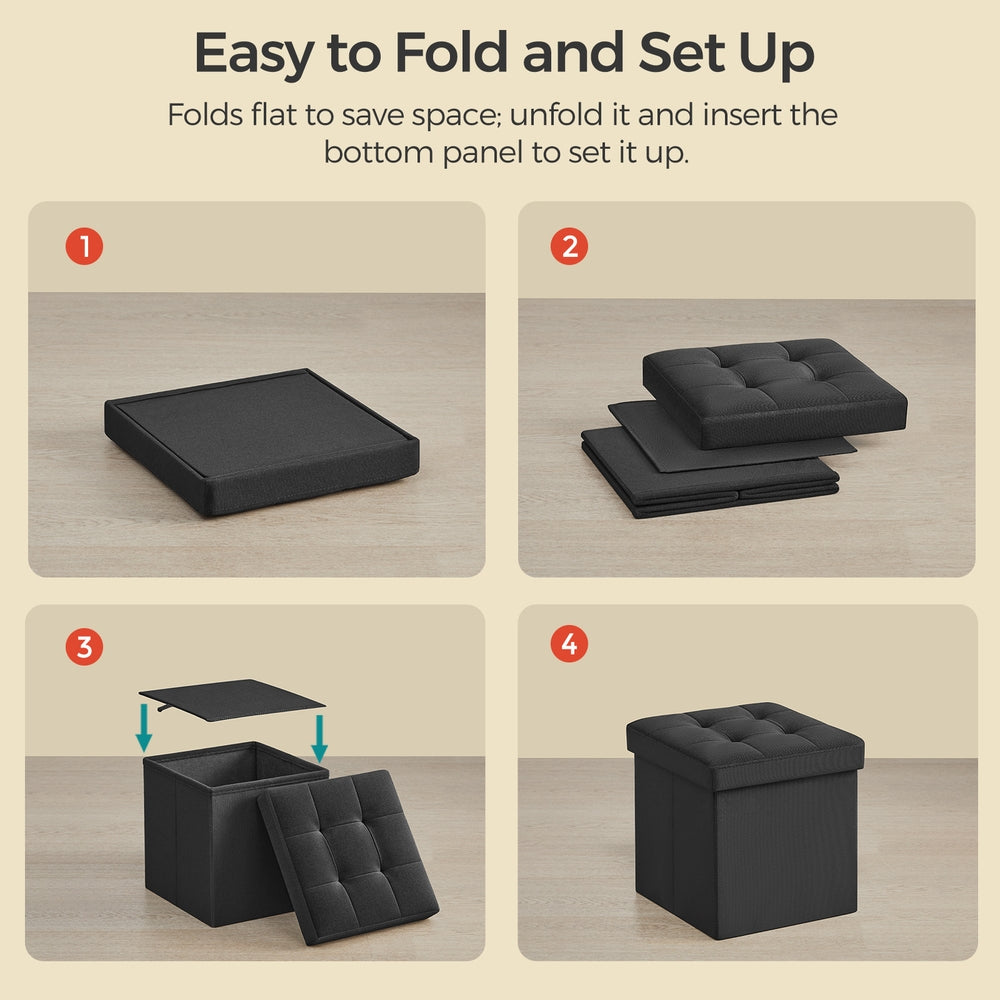 Folding storage stool bench footrest for living room and bedroom - image 5