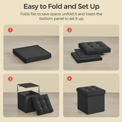Folding storage stool bench footrest for living room and bedroom - image 5