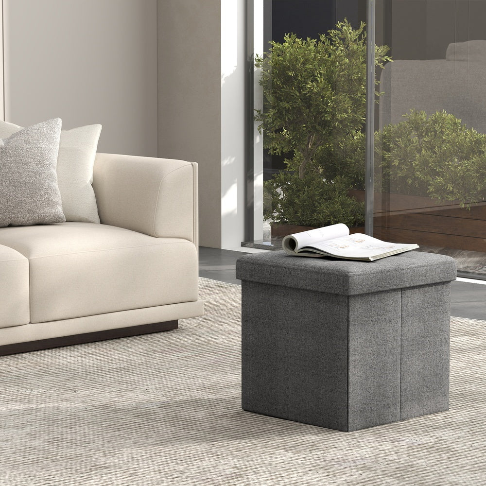 Folding storage stool bench footrest for living room and bedroom - image 2