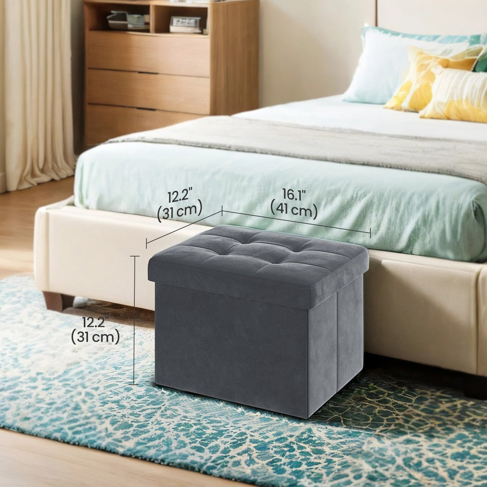 Foldable storage ottoman footrest for living room bedroom and dorm - image 2