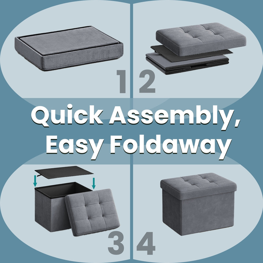 Foldable storage ottoman footrest for living room bedroom and dorm - image 4