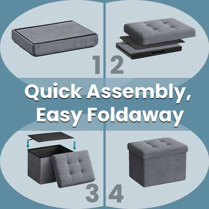 Foldable storage ottoman footrest for living room bedroom and dorm - image 4