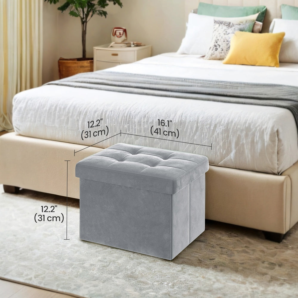Foldable storage ottoman footrest for living room bedroom and dorm - image 2