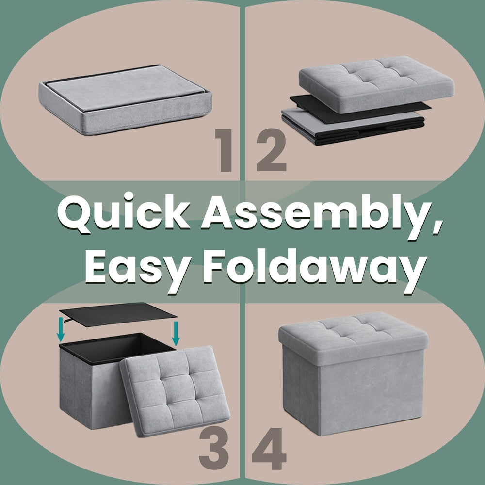 Foldable storage ottoman footrest for living room bedroom and dorm - image 4