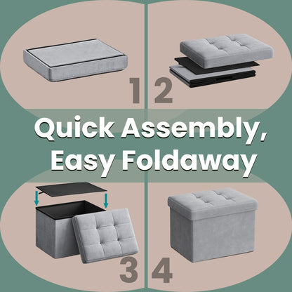 Foldable storage ottoman footrest for living room bedroom and dorm - image 4
