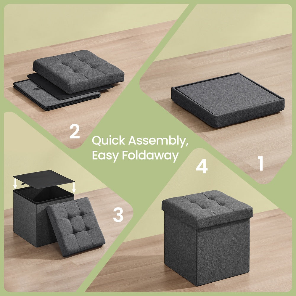 Foldable Storage ottoman bench cube for living room and dorm - image 5
