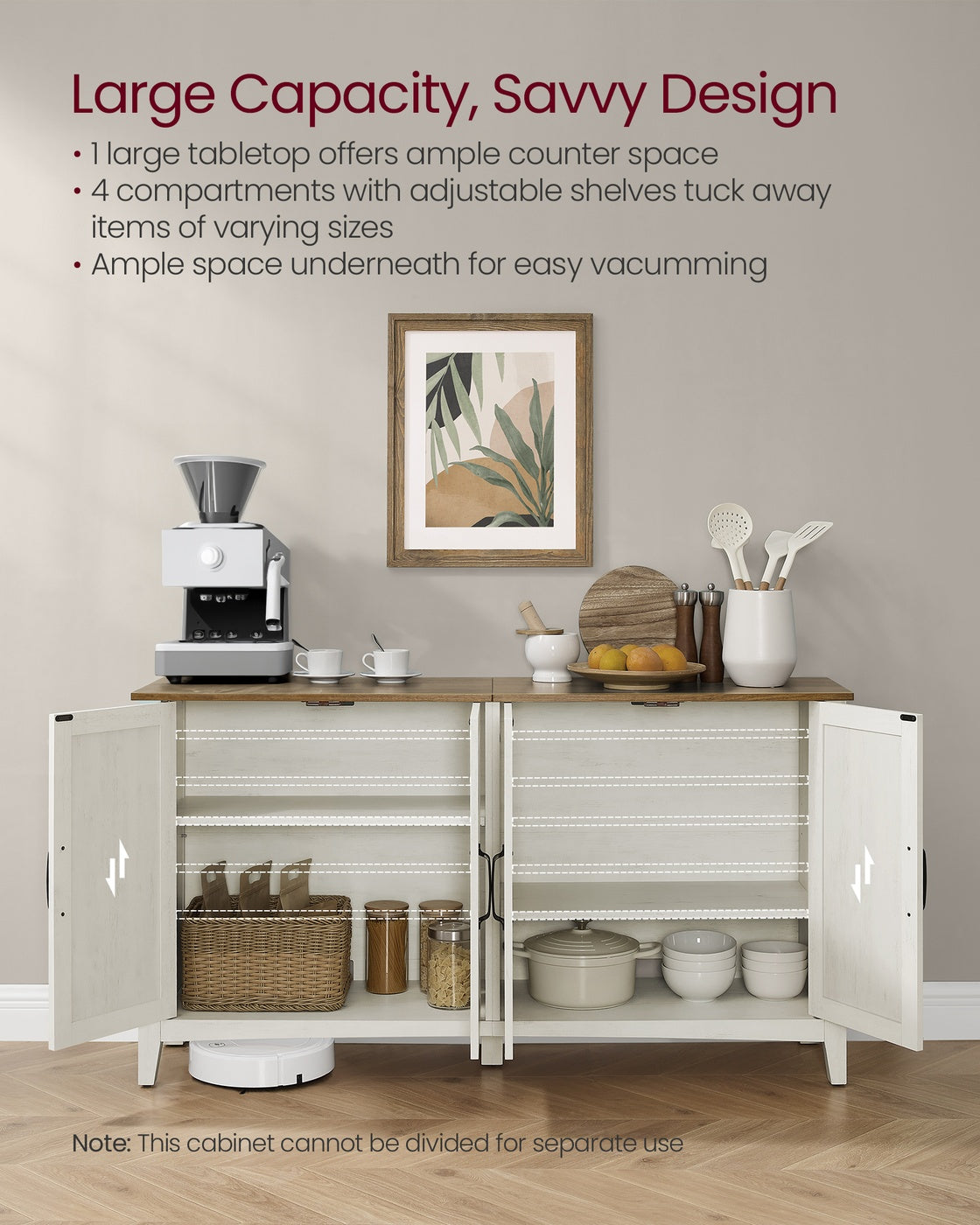 Buffet Storage Cabinet with Adjustable Shelves - image 3