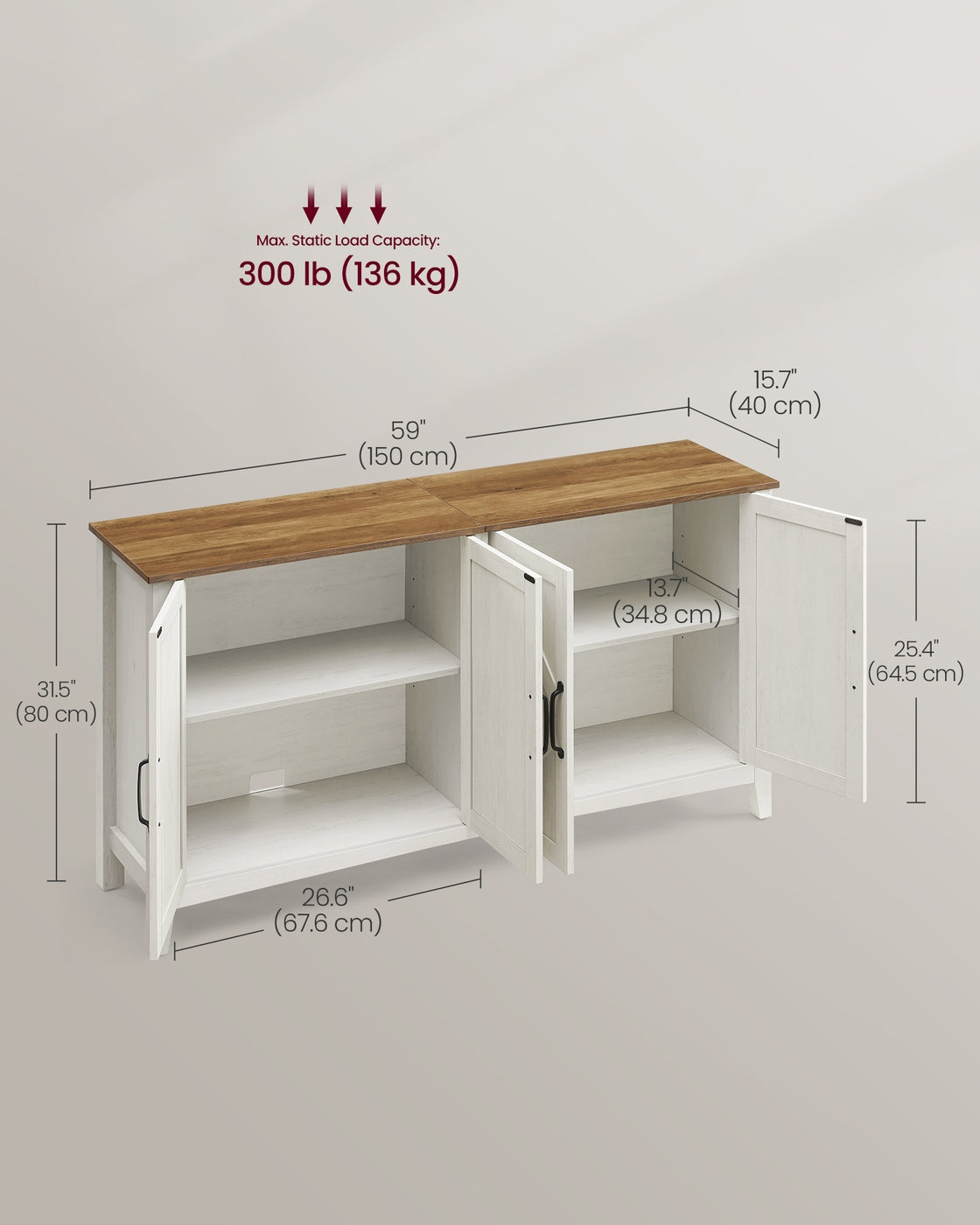 Buffet Storage Cabinet with Adjustable Shelves - image 6