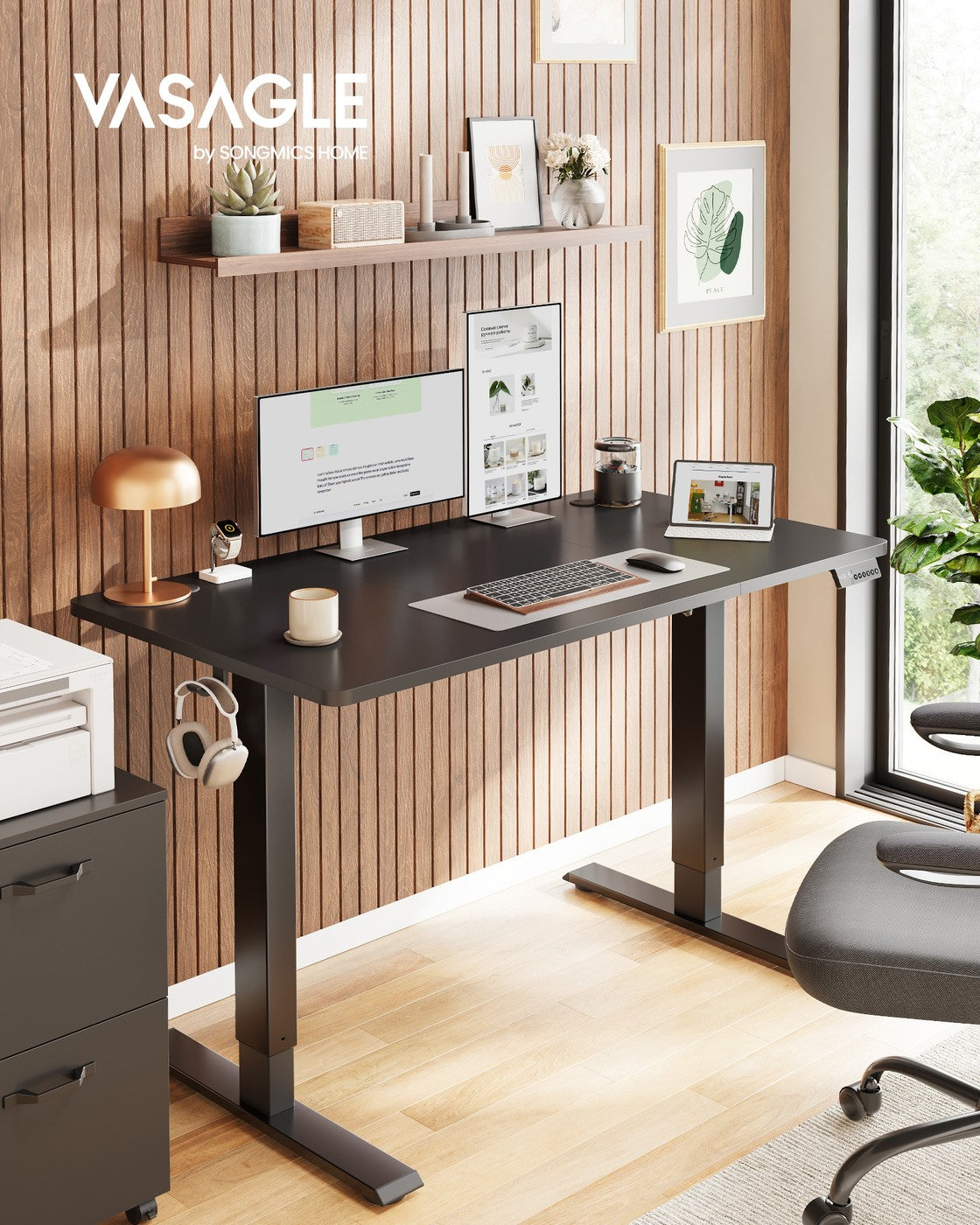 Electric Standing Desk 4 Memory Heights 47.2 x 23.6 Inches Rustic Brown - image 23