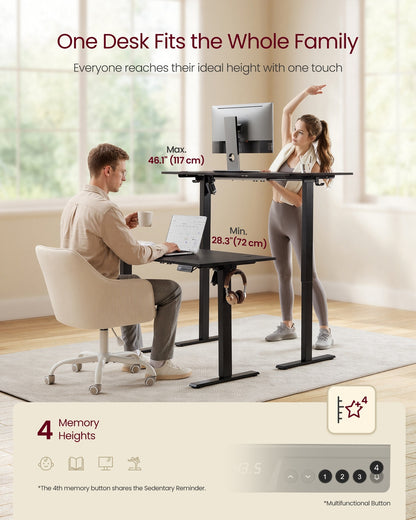Electric Standing Desk 4 Memory Heights 47.2 x 23.6 Inches Rustic Brown - image 24