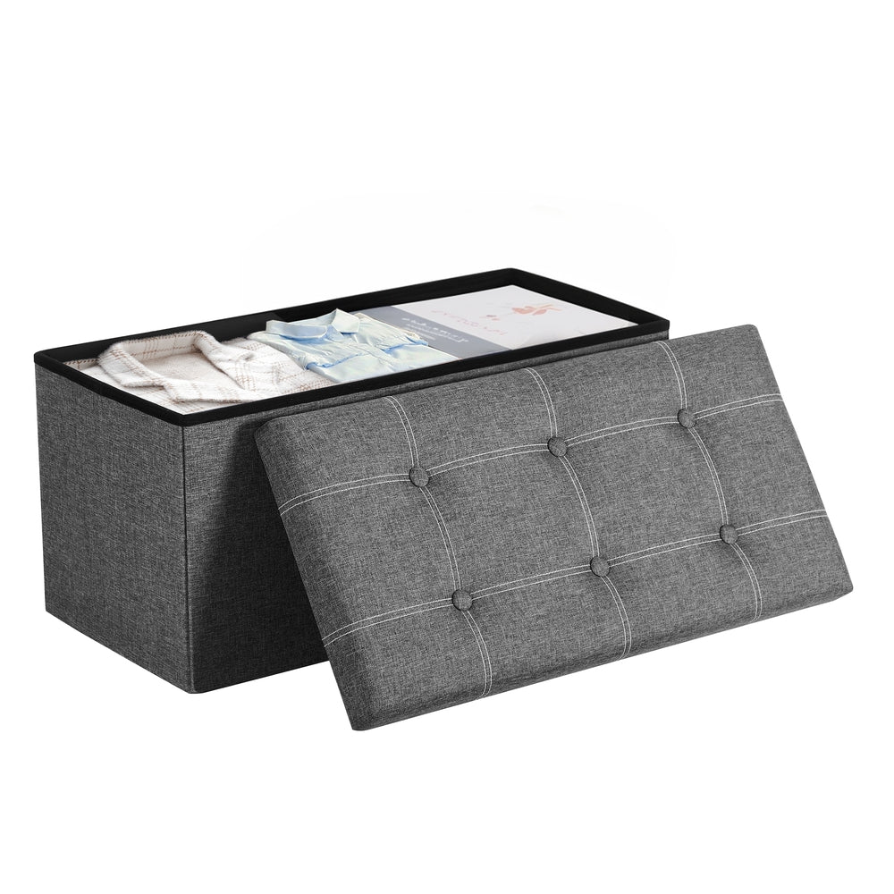43 Inches Folding Storage Ottoman Bench Dark Gray - image 7