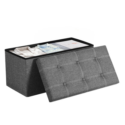 43 Inches Folding Storage Ottoman Bench Dark Gray - image 7