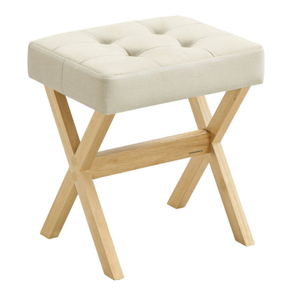 Makeup Stool, Padded Foot Rest, 12.6 x 16.5 x 18.1 Inches, Gray and Brown - image 25