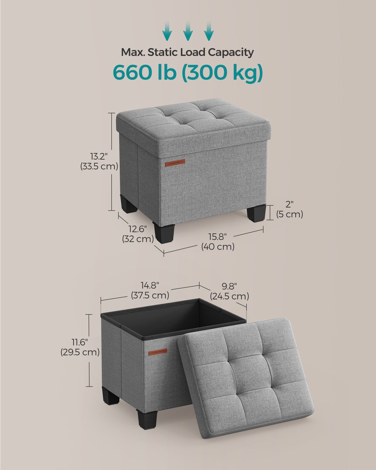 Small Ottoman Foot Rest with Legs - image 9