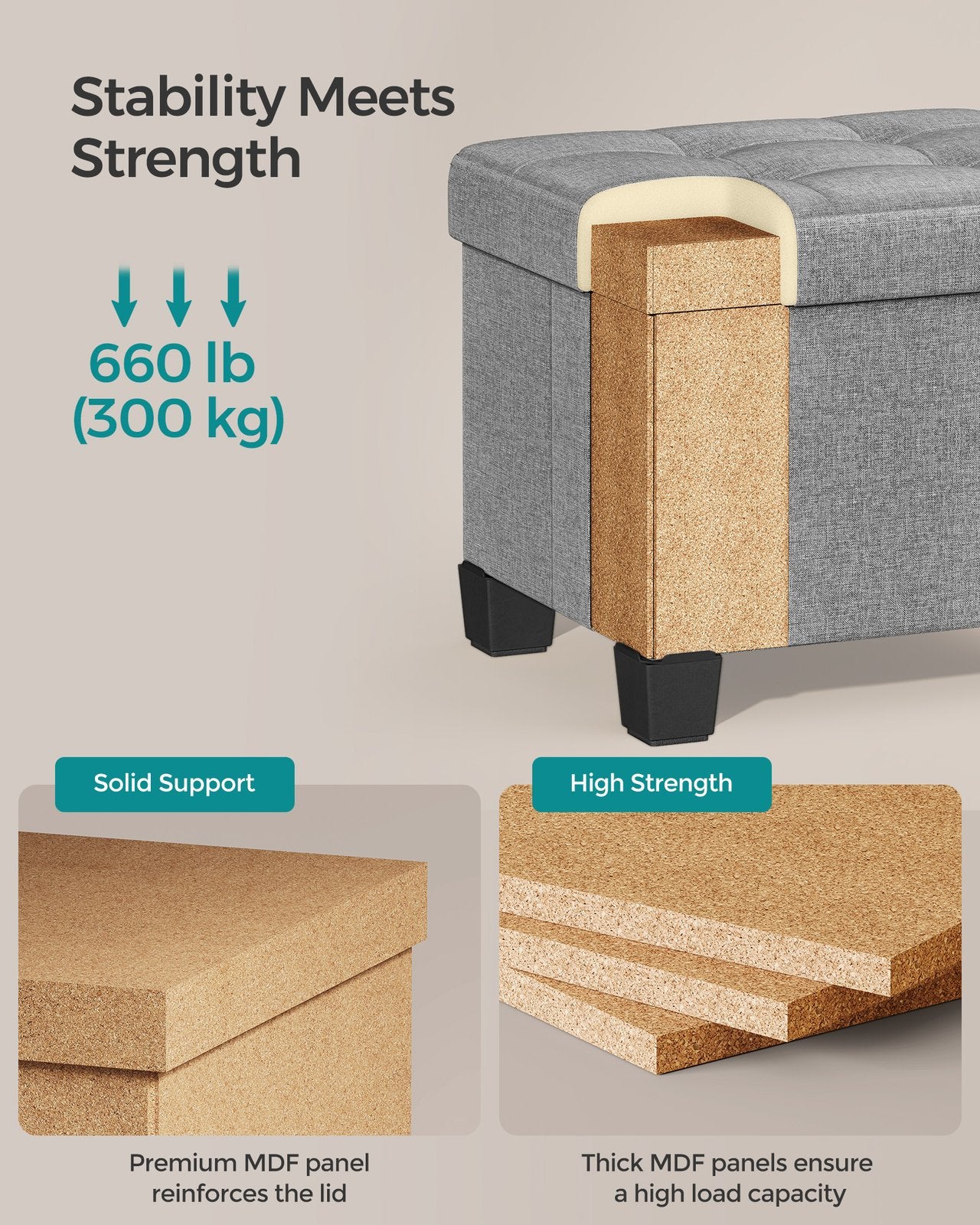 Small Ottoman Foot Rest with Legs - image 10