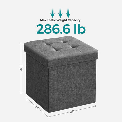11.8 Inches Small Folding Storage Ottoman Cube