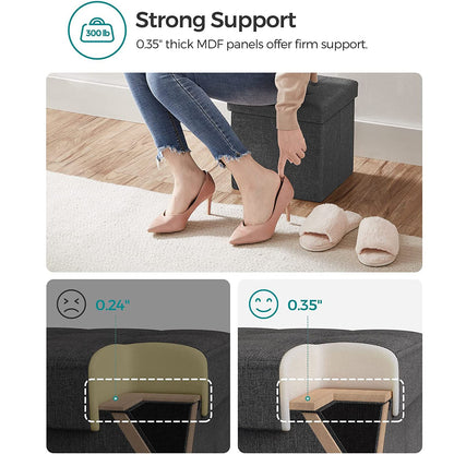 11.8 Inches Small Folding Storage Ottoman Cube