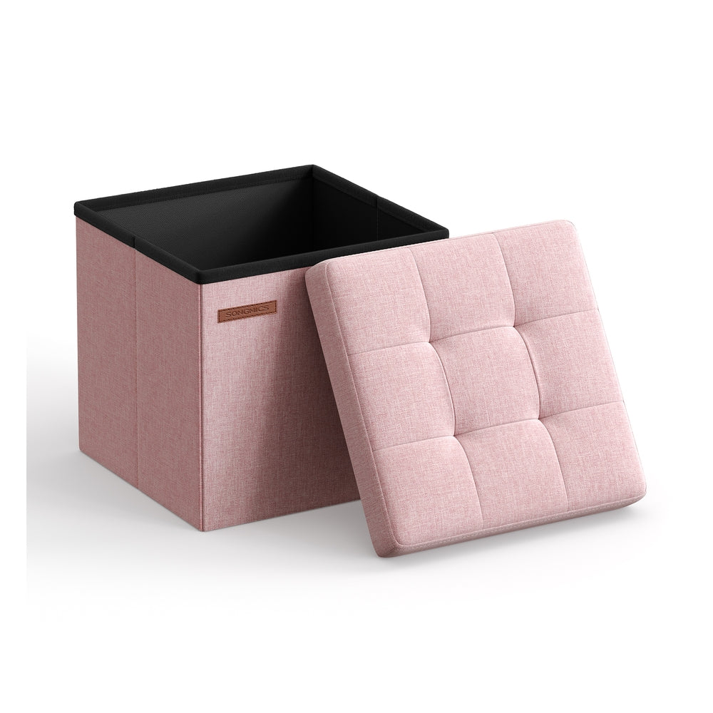 11.8 Inches Small Folding Storage Ottoman Cube - Jelly Pink / 1