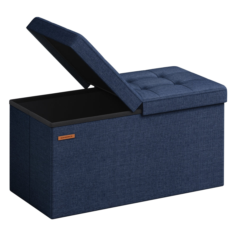 76 cm Storage Ottoman, Foldable Storage Bench with Flipping Lid, 300 kg Load Capacity, for Entryway