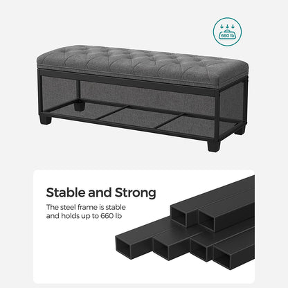 Storage Ottoman Bench with Legs, Load up to 660 lb - HWLEXTRA 