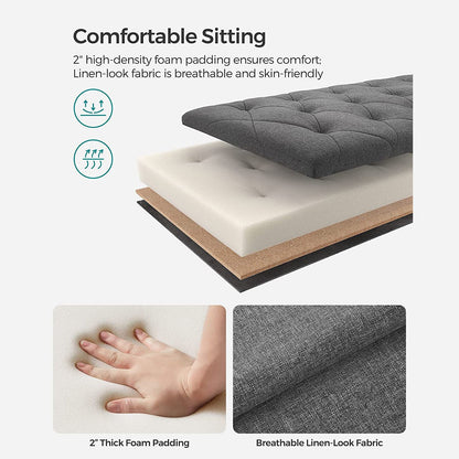 Storage Ottoman Bench with Legs, Load up to 660 lb - HWLEXTRA 