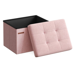 12.2 x 16.1 x 12.2 Inches Small Folding Storage Ottoman Jelly Pink - image 11