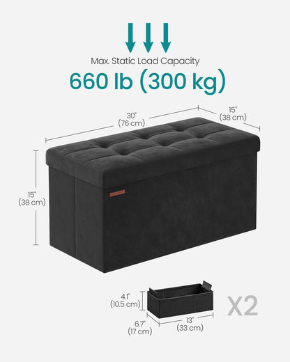 Storage Ottoman Bench with Storage Chest, Load up to 660 lb