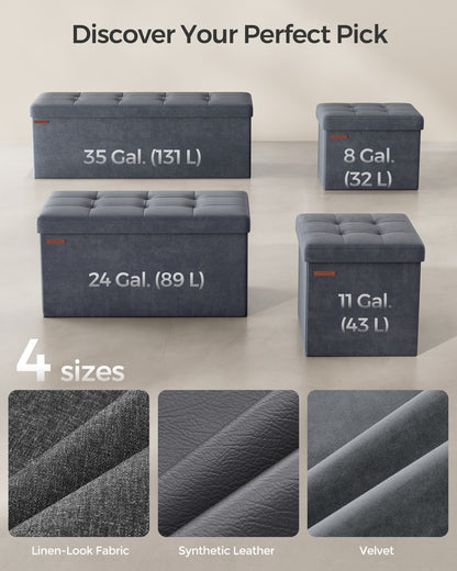 MAZIE Collection - 15 x 43 x 15 Inches Storage Ottoman Bench with Storage Chest, Load up to 660 lb Slate Gray - image 6