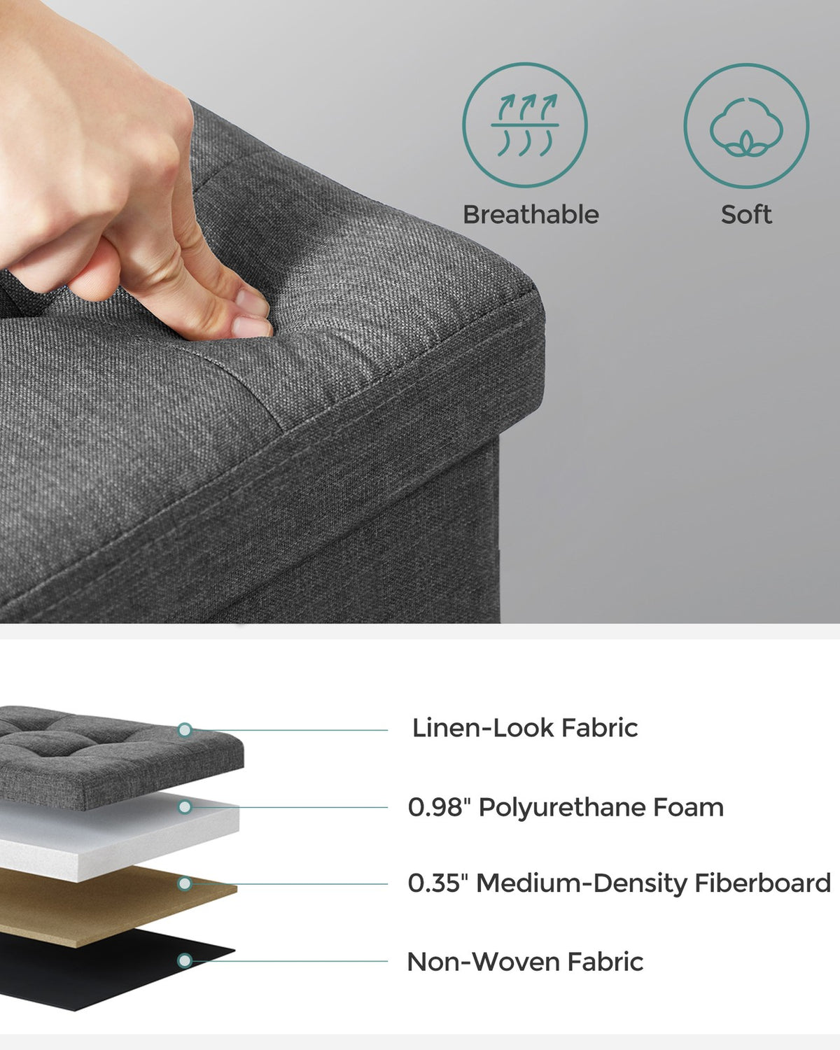 15 x 15 x 15 Inches Folding Storage Ottoman Cube Footrest Stool Coffee Table Puppy Step