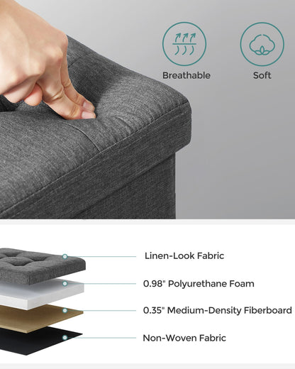 15 x 15 x 15 Inches Folding Storage Ottoman Cube Footrest Stool Coffee Table Puppy Step