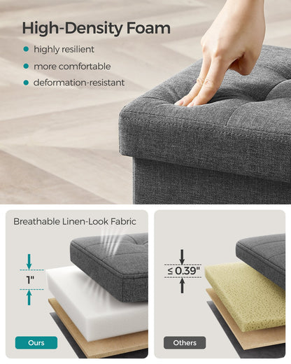 15 x 15 x 15 Inches Folding Storage Ottoman Cube Footrest Stool Coffee Table Puppy Step