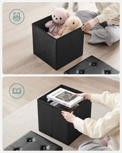 Folding Storage Ottoman, Cube Footrest, Puppy Step