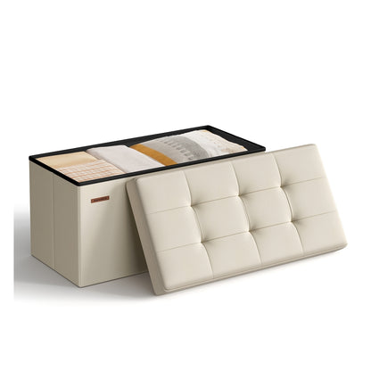 Storage Ottoman Bench, Chest with Lid, Foldable Seat