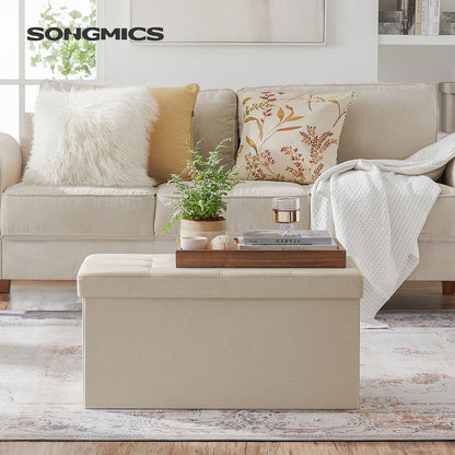 Storage Ottoman Bench, Chest with Lid, Foldable Seat