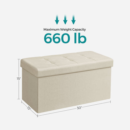 Storage Ottoman Bench, Chest with Lid, Foldable Seat