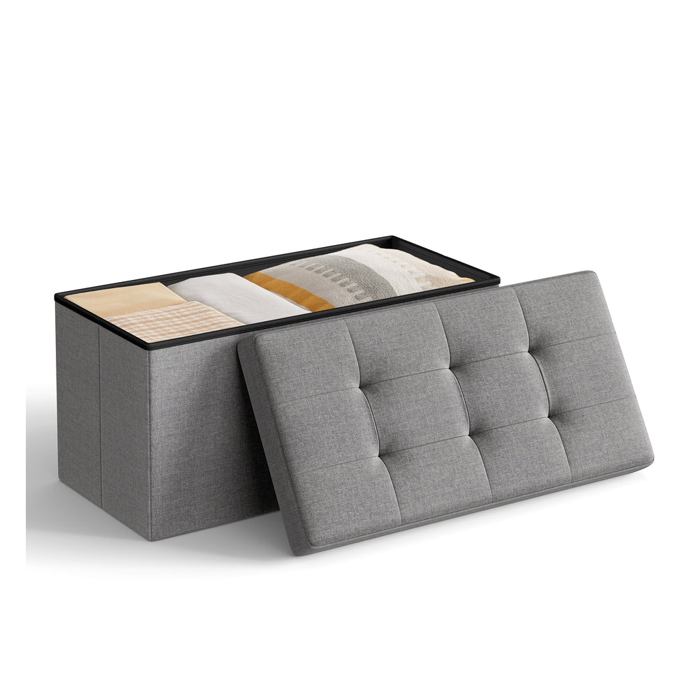 Storage Ottoman Bench, Chest with Lid, Foldable Seat