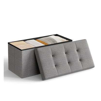 Storage Ottoman Bench, Chest with Lid, Foldable Seat